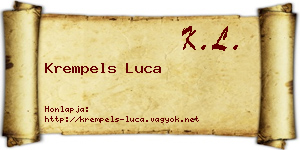 Krempels Luca névjegykártya